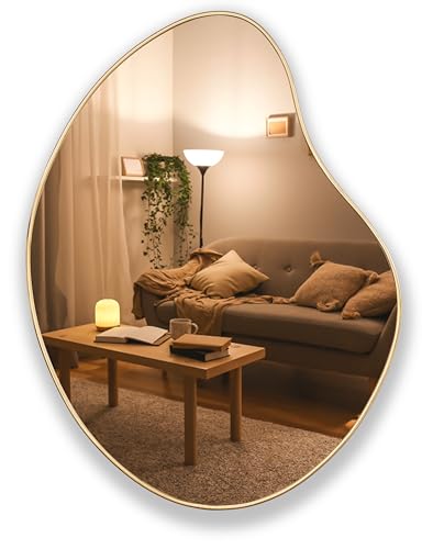 Espelho Orgânico Com Moldura 0,60 X 0,80 -modelo Orgânico G1 - Matisse- (Dourado)