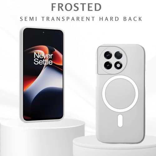 Image of SHINESTAR Back Cover for OnePlus 11R 5G | Frosted Semi-Transparent Slim Case - White | Only Compatible with Wireless Magnetic Accessories | Hard Back, Matte Finish