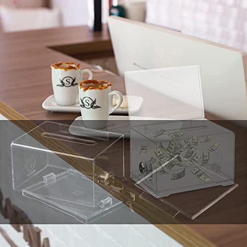 Abschließbare Spendenbox Durchsichtig - Aufbewahrungsbox Mit Schlüssel Aus Acryl für Stimmzettel und Visitenkarten Sammeln
