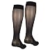 NuVein Sheer Compression Stockings Fashion Silky Sheen Denier Knee High, Black, XXX-Large