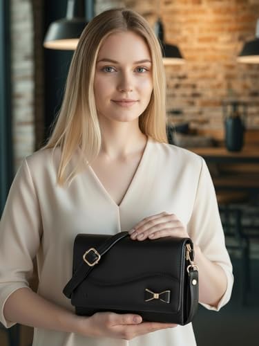 Image of ALSU Women's Sling Bag | Cross body bag| Side bag| Credit car slots| zipper pockets| detachable straps| adjustable straps| daily use| phone pockets