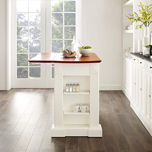 Crosley Furniture Drop Leaf Kitchen Island/Breakfast Bar, White #TOP6
