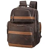 TIDING Leather Backpack 15.6 inch Laptop Backpack Vintage Business Travel Bag Large Capacity School...