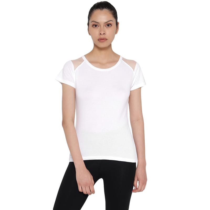 Ap'pulse Women's Shorts Sleeve Front Shoulder Mesh Sports Tshirt-picture-10