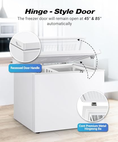 rosmena 5.5 Cu.Ft Deep Freezer, Chest Freezer with Storage Basket, Medium Top Door Freezer Adjustable 7 Thermostat (50 to -11℉) Energy Saving Quiet Small Freezer for Apartment/Garage/Dorm, White