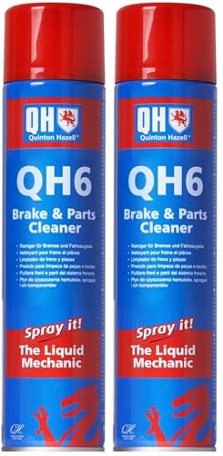 Image of Quinton Hazell Brake Cleaner Spray 600 ml - QH6 Brake, Clutch & Parts Cleaner, Fast Drying Formula Removes Grease, Oil & Dirt, Stops Brake Squeal & Clutch Slip (Pack of 2)