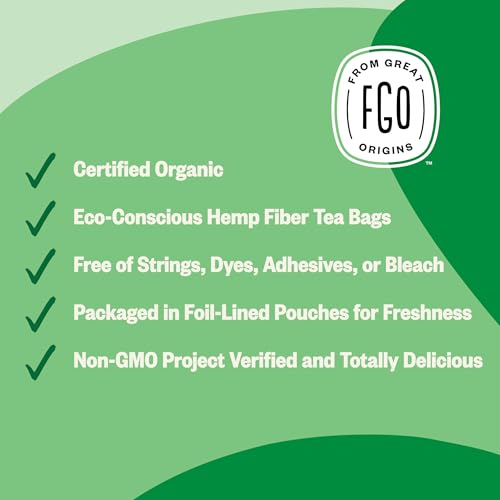 Image of FGO Organic Irish Breakfast Tea, 20 Count, Eco-Conscious Tea Bags (Pack of 1)