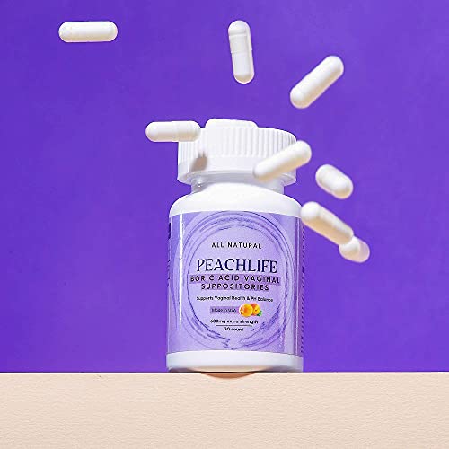 Peachlife Peach Scented Vaginal Probiotics And Boric Acid Vaginal Suppositories Bundle #TOP3