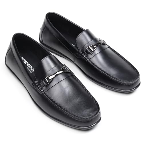 Penny Loafers for Men, Mens Driving Loafers, Dress Shoes Casual Slip On Leather Loafer, Black 123