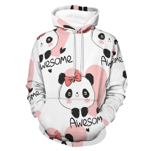 Hoody panda pull à capuche manche longue sweatshirt unisexe sweat pull homme femme taille S