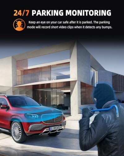 Image of AUTO SNAP 2K Front + 1080P Rear and Interior Dash Cam 780P Cabin Camera 10 IPS Touch Screen Night Vision 170 Wide Angle Loop Recording Camera G-Sensor Parking Monitor Mirror Display Car DVR