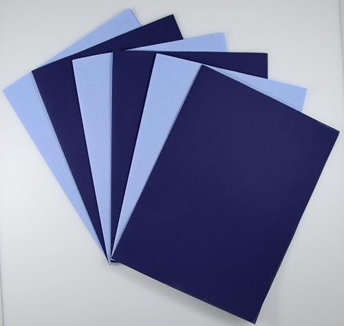 Image of KCS 6 pc of 12 inch x 18 inch(30cmx45cm) 14CT Counted Cotton Aida Cloth Cross Stitch Fabric (Light Blue+Royal Blue)