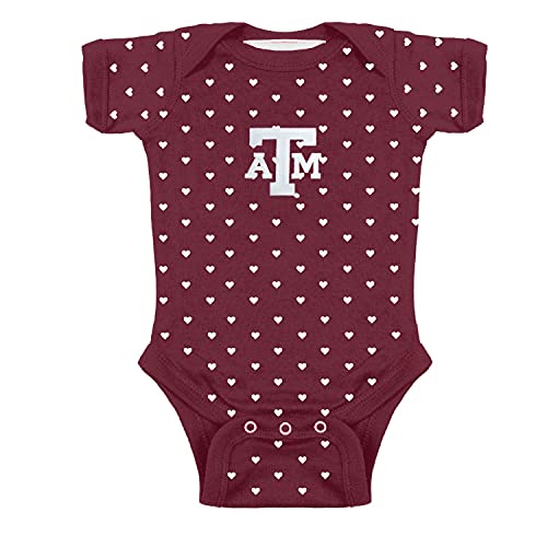 Two Feet Ahead Texas A&m Aggies Hearts Baby Bodysuit Creeper