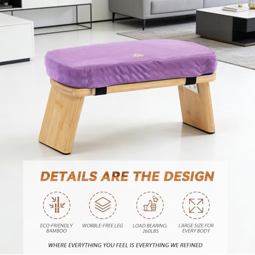 Estleys Bamboo Meditation Bench, Foldable Prayer Stool (Purple) by Estleys - Used condition - Image 6