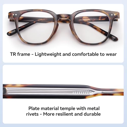 Image of Dollger Square Blue Light Blocking Glasses Women Men Computer Eyeglasses Fashion Light Weight TR90 Blue Light Glasses