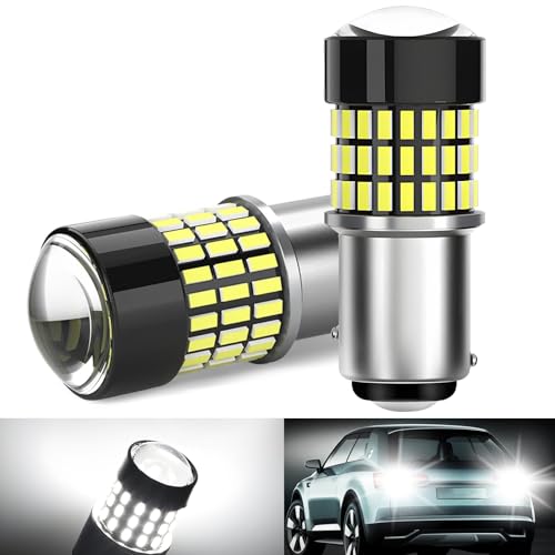 Defvnsy P21/5W 1157 Bay15D Bombilla LED, 10 V 30 V Bombillas blancas súper luminosas, 500-800 LM de alta y baja luminosidad, no polarizada, luces intermitentes, luces de freno, 3014 chips, 78 SMD (2)