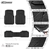 Alfombras de piso de goma pesada CAR PASS, alfombras de auto impermeables para todo clima, universales recortables para auto, SUV, camioneta y van, alfombras duraderas de color negro sólido 6