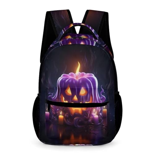 WECECE Mochila Para Niños Y Primaria, Mochilas Calabaza Escolares Espaciosa Y Ligera Para Chicos 7 A 11 Años, Tema de Halloween Mochila Colegio De Viaje Casual Para Niñas
