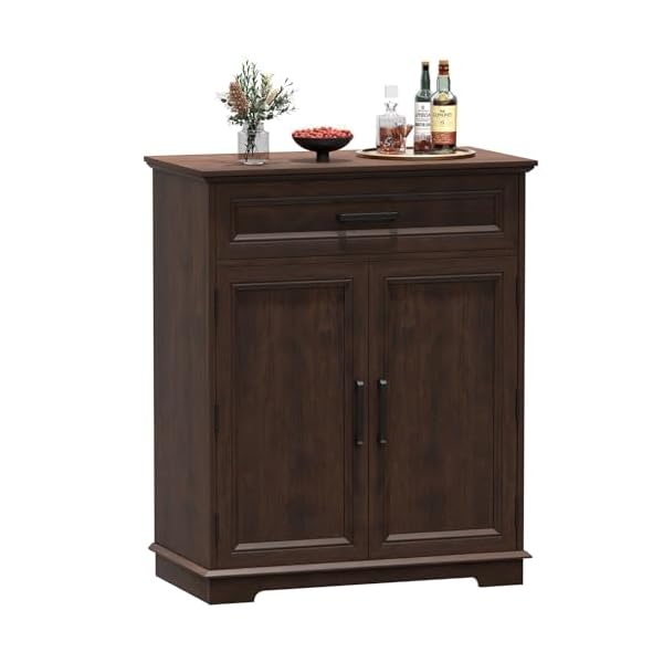 Buffet cabinet with storage kitchen cabinet with drawer storable door modern floor sideboard freestanding cabinet for living room entryway dining room cherry  urban country home decor