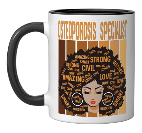 Osteoporosis Specialist Powerful Black History Month Pride Ceramic Mug, Black/White