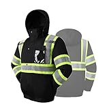 ASIPHITU Reflective Jacket for Men High Visibility Winter Jackets Waterproof Black Safety Jacket for Men Cold Weather Hi Vis Construction Bomber Jackets with Pockets Standard Class 2 (APJ-Black-XL)