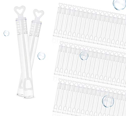 ABSOFINE 100pcs Tube Bulles Flacon de Bulle de Savon pour Mariage Décoration soufflant Table Accessoires de fête Cover