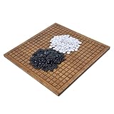 EdirFtra Juego de ajedrez de Madera Maciza, Gomoku en Blanco y Negro, Adecuado para Adultos, niños y Principiantes, con 360 Piezas de Gomoku en Blanco y Negro, 40 * 40 cm