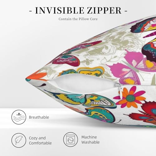 Housse coussin velours côtelé de qualité supérieure motif papillon