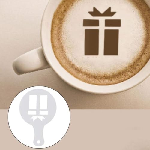 8Pcs Christmas Coffee Stencils for Cappuccino and Hot Chocolate Cake Decoration - Barista Templates for Festive Coffee Art - Image 5