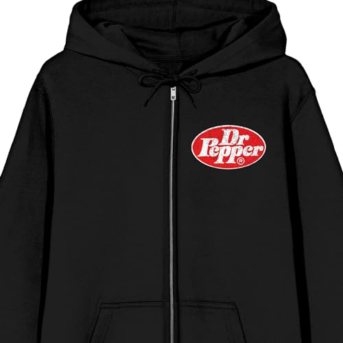 Bioworld Dr. Pepper Kanji Logo Men's Black Zip-Up Hoodie2