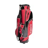 F-01α スタンドバッグ 軽量 2.16kg 赤 初心者向け WORLD EAGLE 【上部9型/5仕切り/3フルレングス/47インチ対応/ジッパー付きポケット6箇所】キャディーバッグ ゴルフバッグ メンズ