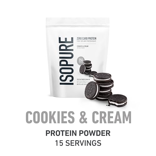 Image of Isopure Bundle of Zero Carb 100% Pure Whey Isolate Protein Powder, Cookies & Cream, 25g Protein Per Serving, 1 Lb, 15 Servings + Isopure 100% Pure Creatine Monohydrate Powder, 100 Servings