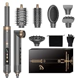 OKWRAP Secador Moldeador de Pelo 7 en 1 Airstyler, Moldeador de Pelo 110000 RPM, Incluye Cepillo Secador de Pelo Rizador Cepillo de Aire Caliente y Alisador de Pelo, 300 Millones de Iones Hidratantes