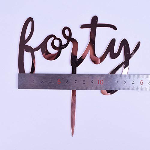 Yuinyo Happy Birthday Cake Topper Acrylic Rose Gold 40Th Birthday Party Decoration Supplies Calligraphy Bling Cake Decoration Sign Party Banner #TOP3