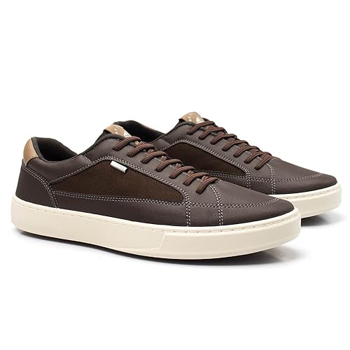 Sapatenis Casual Masculino Confortável (42, Café)