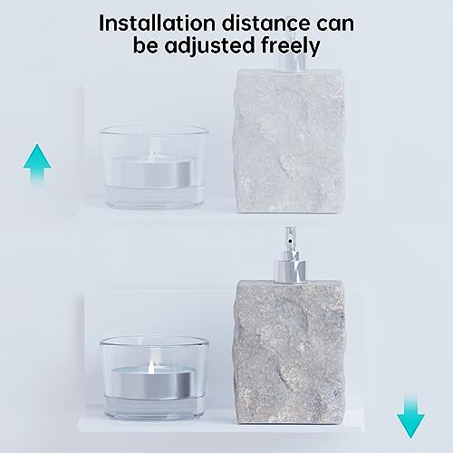 Toski Wandregal Weiß Ohne Bohren, Selbstklebende Regale Groß für Wände 20cm Breit, Regal Ohne zu Bohren 2er-Set, Acryl Schwebend Regal für Badezimmer/Wohnzimmer/Schlafzimmer/Küche/Büro