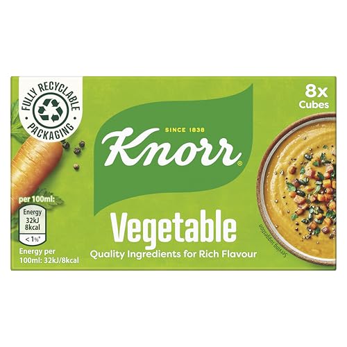 Knorr Vegetable Stock Cubes gluten-free to add a rich flavour to vegetable-based and vegetarian meals 8x 10 g