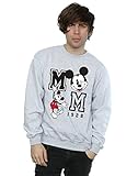 Disney Men's Mickey Mouse Jump and Wink Sweatshirt Medium Sport Grey