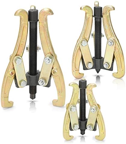 MOFEEZ 3" 4" 6" 3 Jaw Gear Bearing Puller Removal Tool for Slide Gears, Pulley, and Flywheel（Gold）