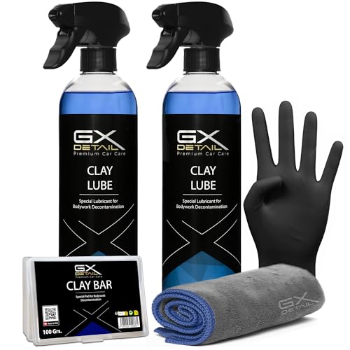 GxDetail Clay Lube Descontaminante para Carrocería 1 Litro – Lubricante Profesional para Uso con Clay Bar – Facilita la Eliminación de Contaminantes sin Arañazos – Acabado Suave y Brillante.