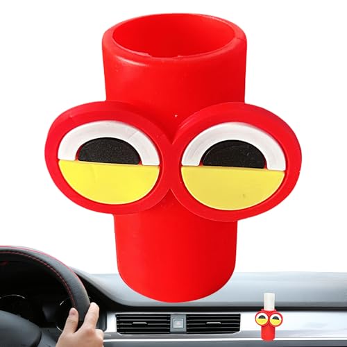 Sghtil Soporte para pintalabios para coche, aislante, diseño de dibujos animados, rejilla de ventilación, con llavero, para camping al aire libre, almacenamiento para mujer