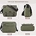Canvas Messenger Bag for Men Women,Travel Satchel Shoulder bag 15.6 Inch Laptop Bags Business(Green-Upgrade)