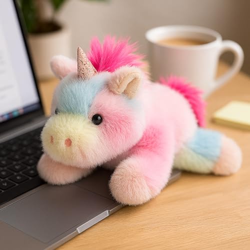 Adorable Rainbow Unicorn Stuffed Animal Soft Stress Relief Plush Toy Cute Birthday Gifts for Boys Girls Kids Toddlers - Image 6