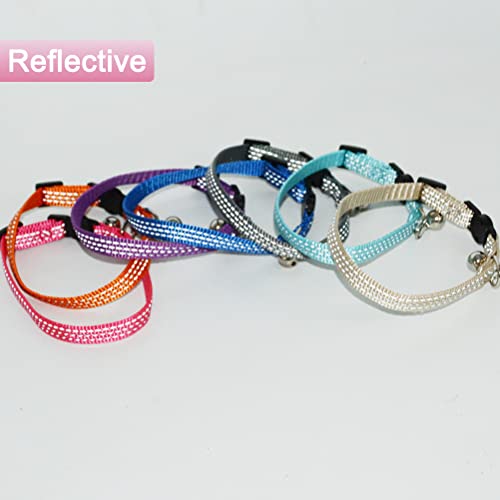 3 coleiras de gato que brilham no escuro com sino refletivo ajustável fivela de segurança coleiras d