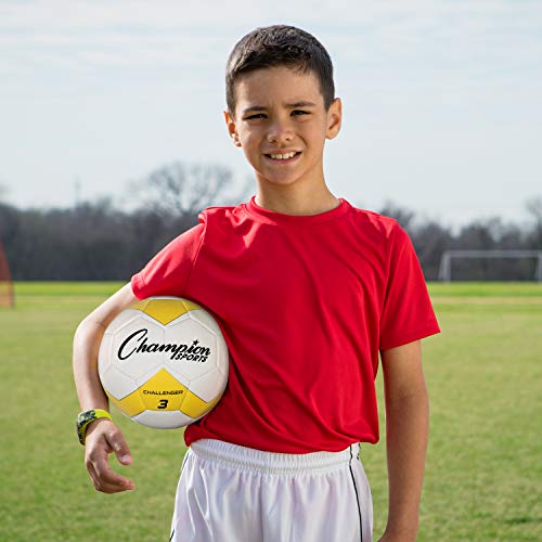 Champion Sports Challenger Soccer Ball, Size 3, Red/White #TOP3