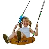 Swurfer Sway Premium Coated Maple Wood Swing with Strong Braided UV Resistant Rope - Holds Up to 150 Pounds