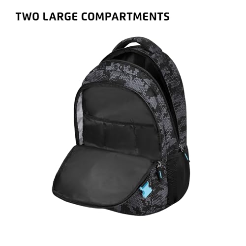 Image of Safari Omega Plus Casual Laptop Backpack, 2 compartments, Raincover, Organizer, Full body print, Bottle holder, Front pockets Softline (Black)