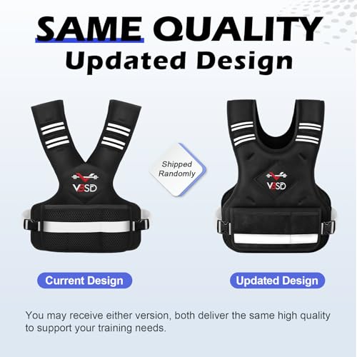 VBSD Adjustable Weighted Vest for Women Men 4-10lb Vest with 6 Ironsand Weights Body Weight Vest with Reflective Strip for Running Walking Strength Training Workouts