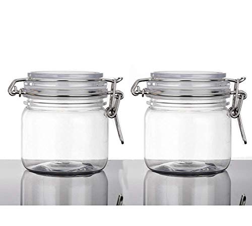 Mollensiuer 8541995850 2Pcs 10 Oz/300Ml Clear Round Plastic Home Kitchen Storage Sealed Jar Bottles thumb #3