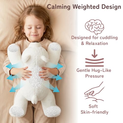 Image of Niuniu Daddy Weighted Polar Bear Stuffed Animals for Kids & Adults, 25 inch | 5lb Large Weighted Plushies Pillow for Sleeping and Calming, Cute Lying Plush Toy Huggable Gift for Everyday Comfort